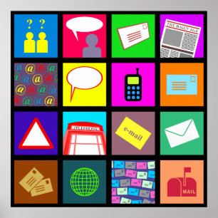 Affiche Papier peint de tuile de communication