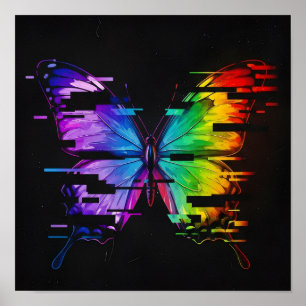 Affiche Papier peint effet papillon