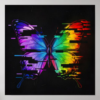 Affiche Papier peint effet papillon