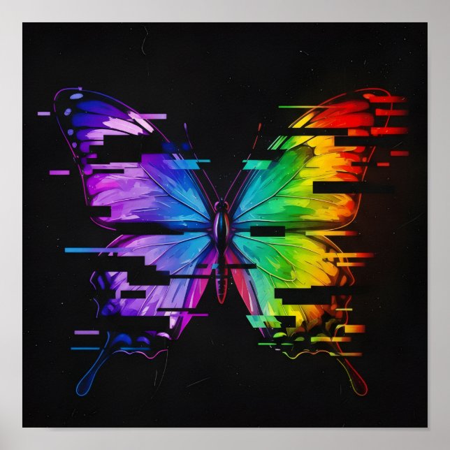 Affiche Papier peint effet papillon  (Devant)