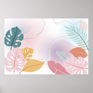 Affiche Papier peint feuille arrière - plan