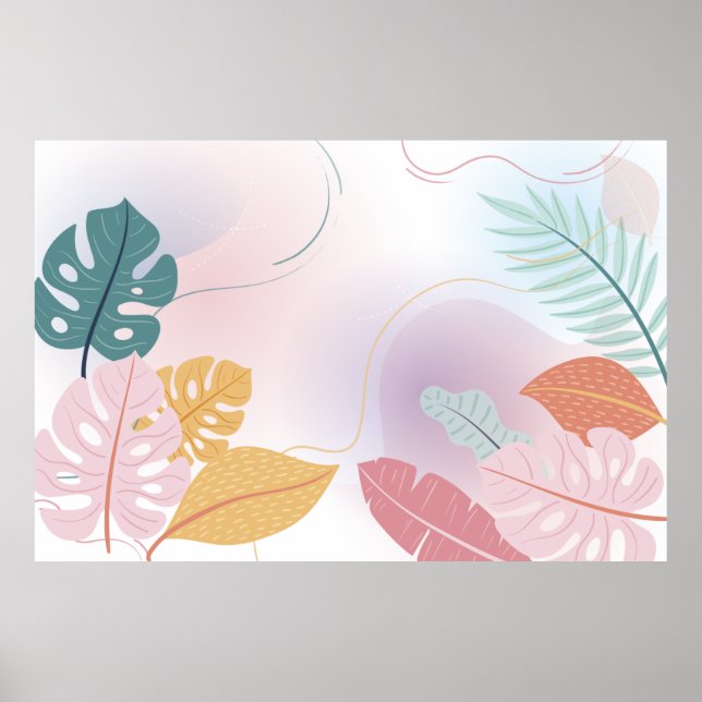 Affiche Papier peint feuille arrière - plan (Devant)