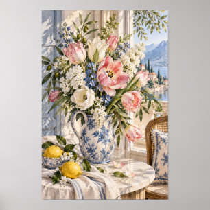 Affiche Papier Peint Fleur de Tulipe Rose Pays Français Ci