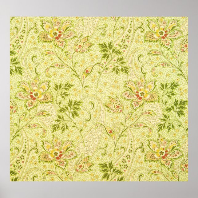 Affiche Papier peint floral classique : Vieille Élégance (Devant)