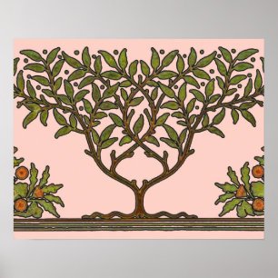 Affiche Papier peint frise d'arbre de William Morris