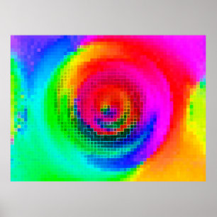 Affiche Papier peint géométrique multicolore motif abstrai