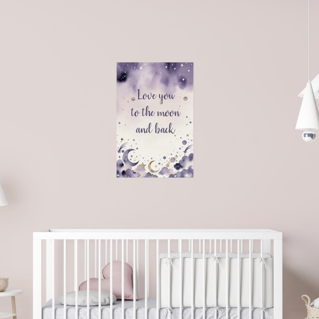 Affiche Papier peint Lune céleste pour la nurserie (Pépinière 2)