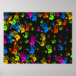 Affiche Papier peint mains