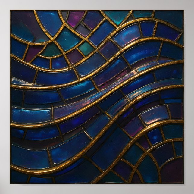Affiche Papier Peint Mosaïque Opulente Sans Couture (Devant)