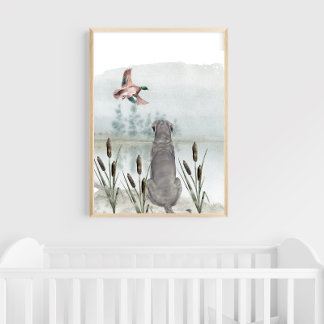 Affiche Papier peint pour chambre de chasse aux canards po