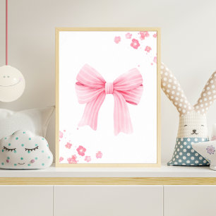 Affiche Papier peint pour la nurserie avec un nœud rayé ro