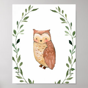 Affiche Papier peint pour la nurserie d'animaux de la forê
