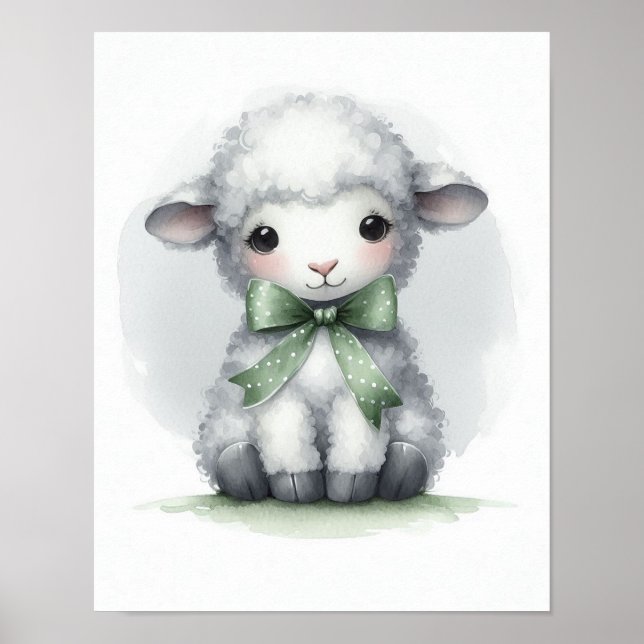 Affiche Papier peint pour la nurserie mouton (Devant)