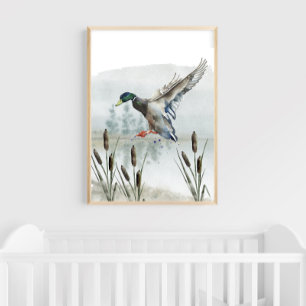 Affiche Papier peint pour nurserie chasse au canard