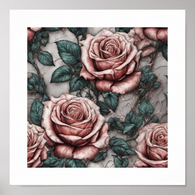 Affiche Papier peint rose (Devant)