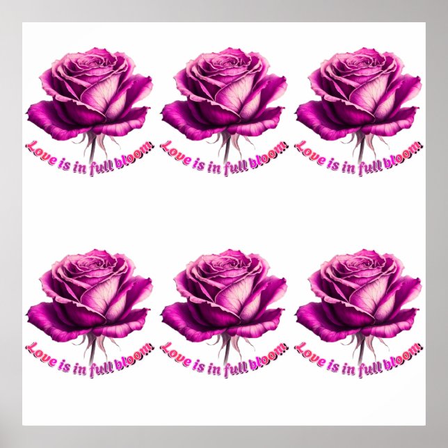 Affiche Papier Peint Saint-Valentin Rose Amour Personnalis (Devant)