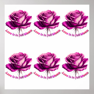 Affiche Papier Peint Saint-Valentin Rose sur mesure en ple