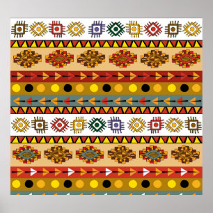Affiche Papier peint tribal, design artistique ethnique.