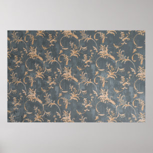 Affiche Papier peint vintage rétro à fleurs sur le dos