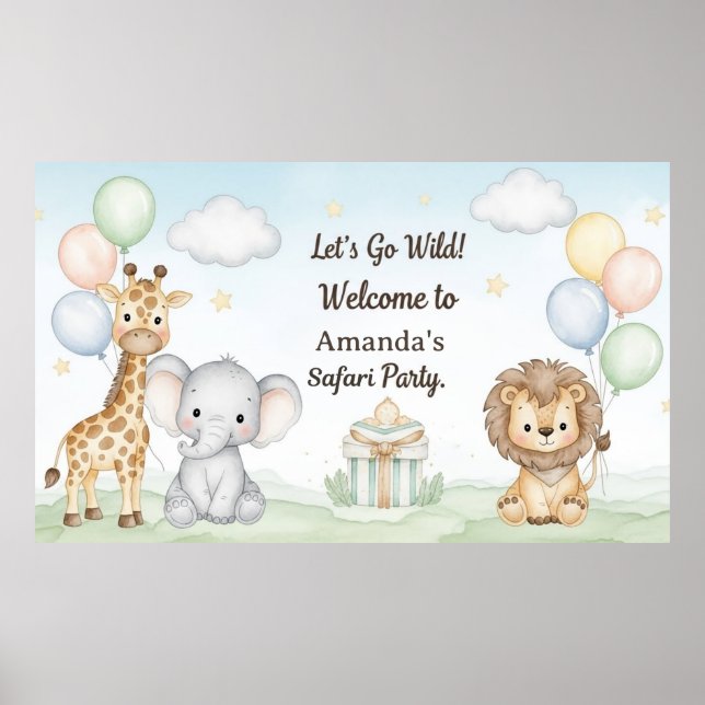 Affiche papier pour le 1er anniversaire Boho Safar (Devant)