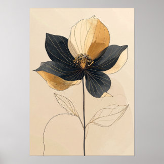 Affiche Papier relief mural floral en 3D Anémone blanche -