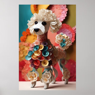 Affiche Papier Rococo Poodé Couleurs pastel