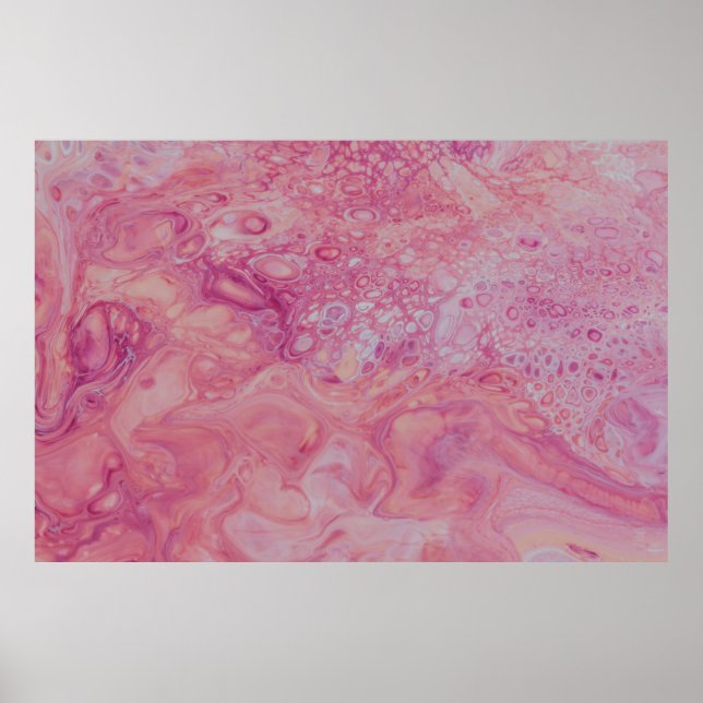 AFFICHE PAPIER ROSE ET BLANC À DÉPOSER DE PEINTURE (Devant)