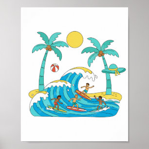 Affiche papier Surf & Waves (semi-brillant)