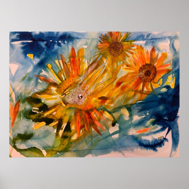 Affiche papier toile tournesol pleurant (Devant)