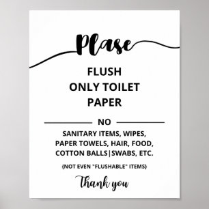 Affiche Papier toilette Flush Only