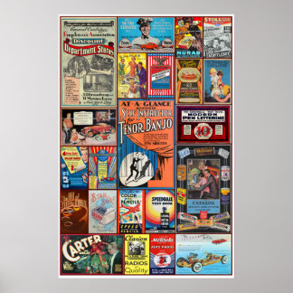 Affiche PAPIER vintage PUBLICITÉ THÈME imprimer