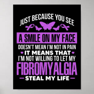 Affiche Papillon à ruban violet Fibro Warrior