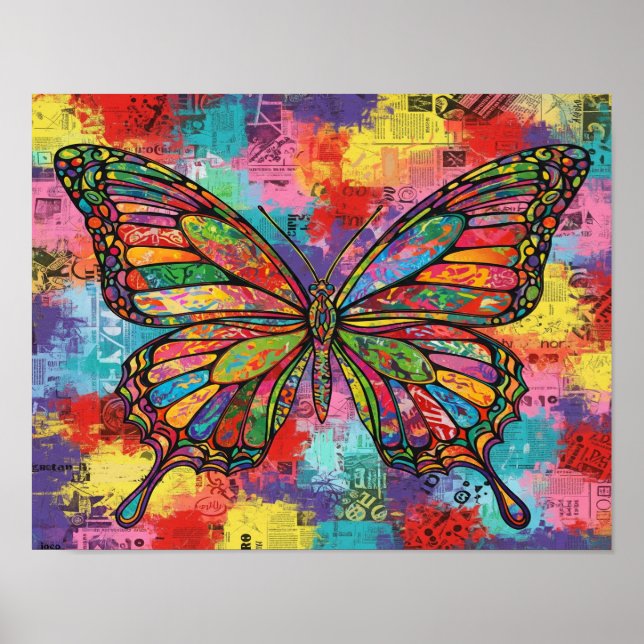 Affiche Papillon Abstrait (Devant)