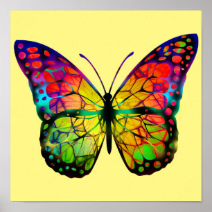 AFFICHE PAPILLON ABSTRAIT