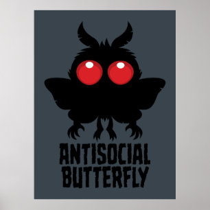 Affiche Papillon Antisocial Mothman Cryptide