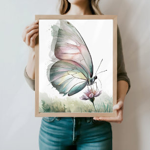 Affiche Papillon Aquarelle Delicate