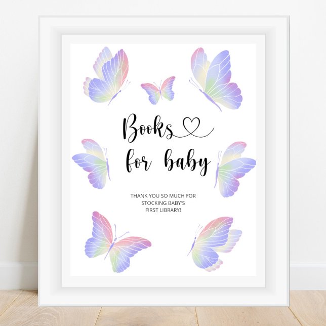 Affiche Papillon aquarelle, livres pour bébé (Créateur téléchargé)