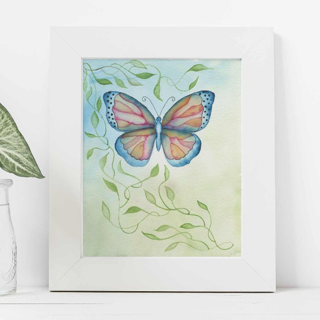 Affiche Papillon aquarelle par Victoria Grigaliunas (Watercolor butterfly art by Victoria Grigaliunas of Do Tell A Belle.)