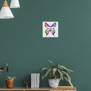 Affiche Papillon aquarelle personnalisé
