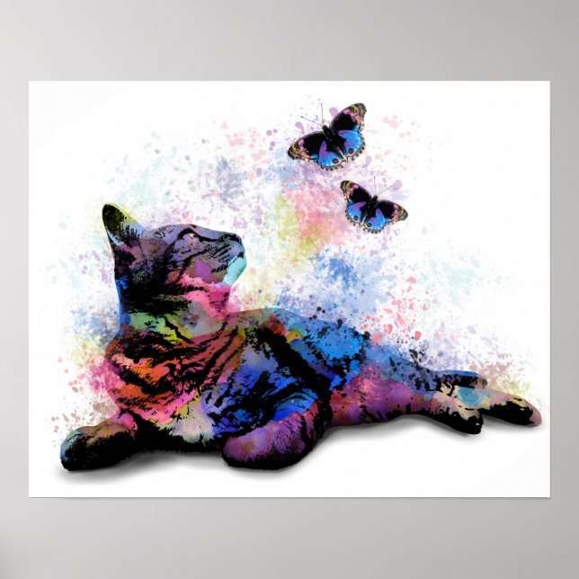 Affiche Papillon au chat 614 (Devant)