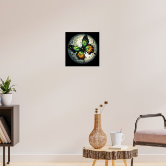 Affiche Papillon au clair de lune