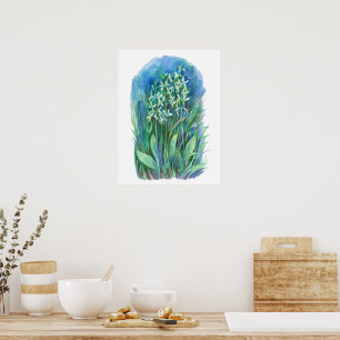 Affiche papillon blanc orchidée