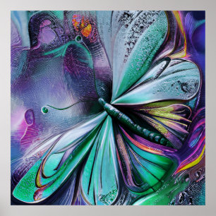 Affiche Papillon Bleu