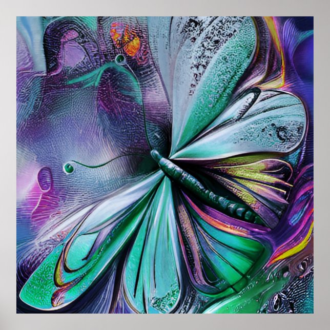 Affiche Papillon Bleu (Devant)