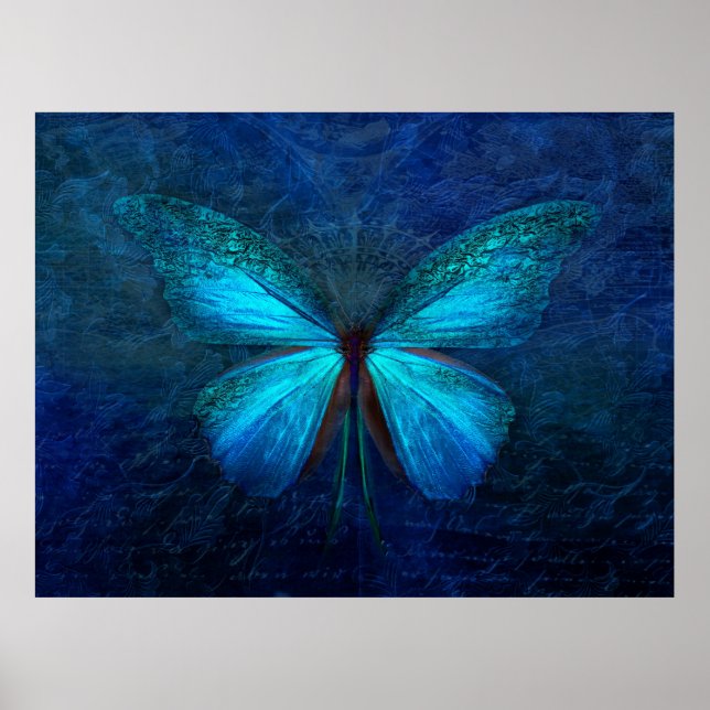 Affiche Papillon bleu (Devant)