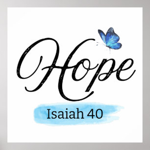 Affiche Papillon bleu Hope