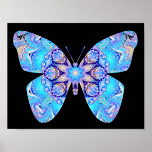 Affiche Papillon bleu kaléidoscope