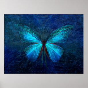 Affiche Papillon bleu mistique