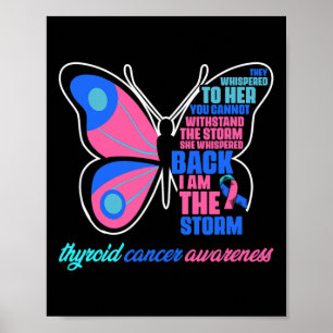 Affiche Papillon cancéreux - Thyroïde Survivant Thyroïde C