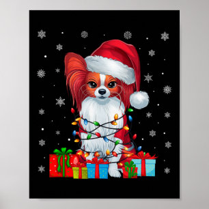 Affiche Papillon Chien Moche Xmas Éclat Père Noël Papillon